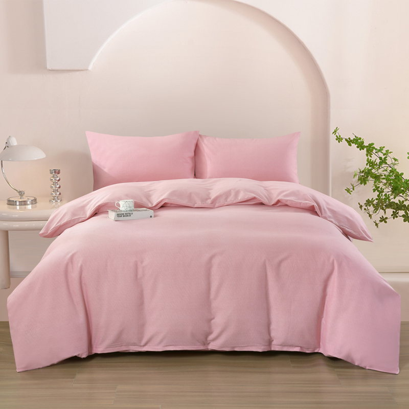 紫韵无印全棉休闲套件   单位：（套）-粉 粉色 被套：200*230CM 床单：230*245CM